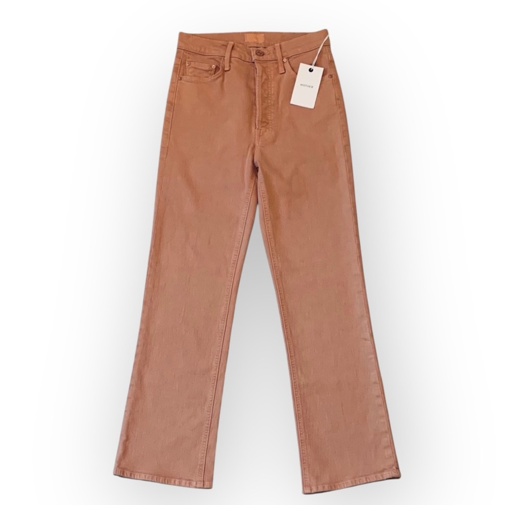 Mother NWT Tripper Play Date Button Fly Ankle Jeans Mariposa Light Orange 25